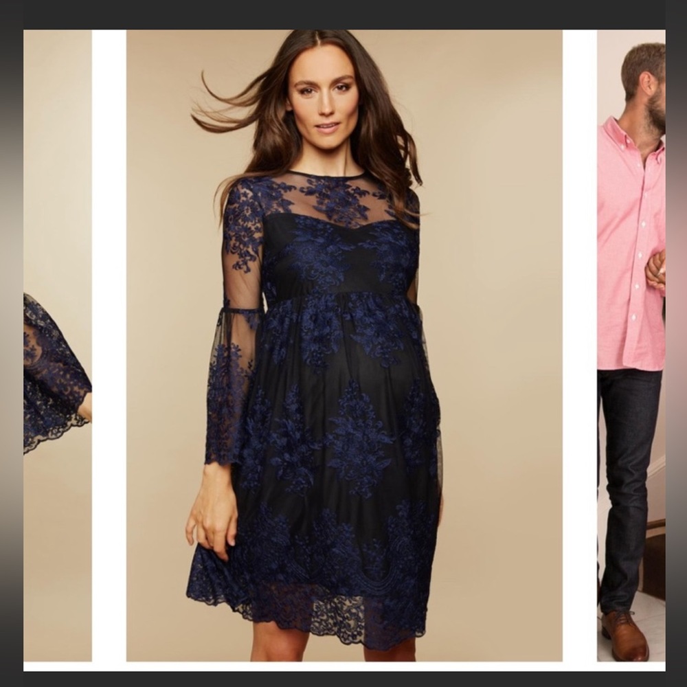 Motherhood Maternity Black and navy lace dress